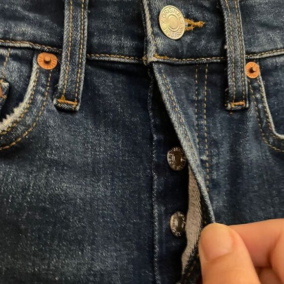 Re/Done NWOT 90’s High Rise Crop Ankle Comfort Stretch Jeans in Royal Fade 26 - Picture 7 of 10